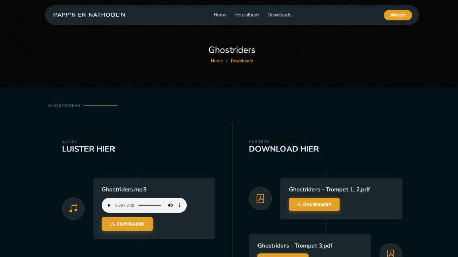 Secure Member Portal for Music Arrangements — De Papsleef’n 3